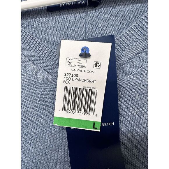 Nautica Men's Navtech Performance Classic-Fit Soft V-Neck Sweater - Grey L - Picture 5 of 5